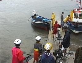 Boarding the East Portlemouth passenger ferry at Salcombe